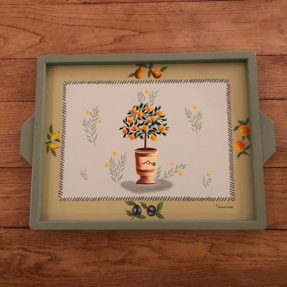 Painted Topiary Serving Tray